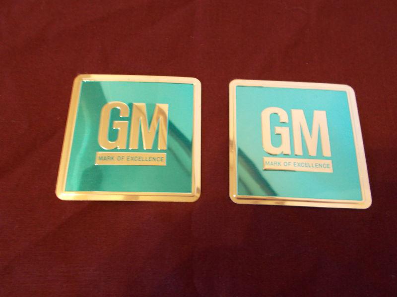 Nos orig gm 1964-68 embossed metal door jamb decal badge emblem chevy olds buick