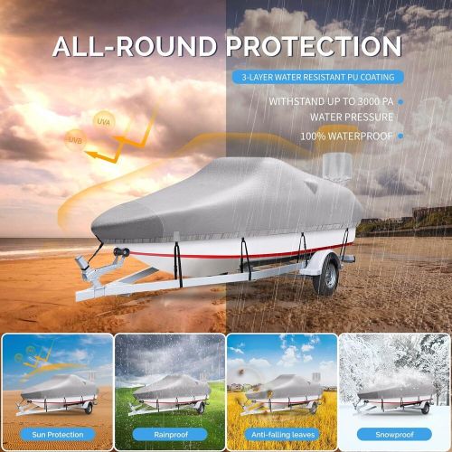 Boat Cover, 17'-19' Heavy Duty 900D Polyester Canvas Trailerable Boat covers,..., US $155.78, image 5