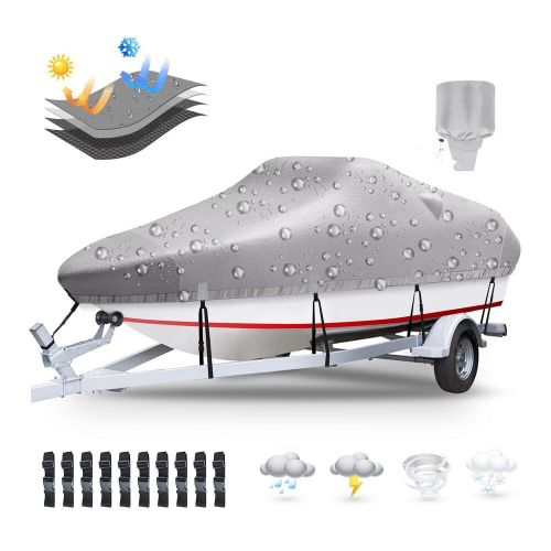 Boat Cover, 17'-19' Heavy Duty 900D Polyester Canvas Trailerable Boat covers,..., US $155.78, image 8