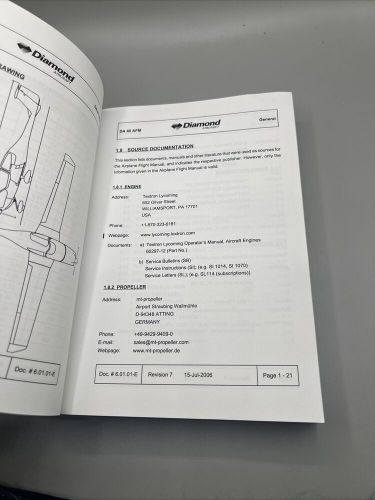 Diamond Star DA40-180 Information Manual Paperback 2006, US $36.99, image 4
