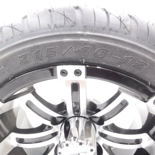 Single 12" tempest wheel /tire combo 215/40-12 for e-z-go golf cart