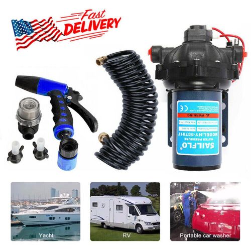 12V Water Pump Kit 5.3GPM 70PSI High Pressure Wash-Down Deck Caravan Boat SET, US $110.99, image 13