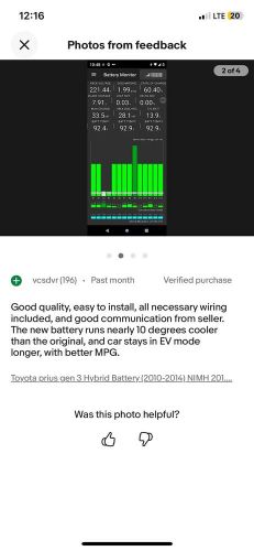 Toyota prius gen 2 Hybrid Battery (2004-2010) NIMH 201.6V 6.5Ah. 3 Year Warranty, US $1,150.00, image 6