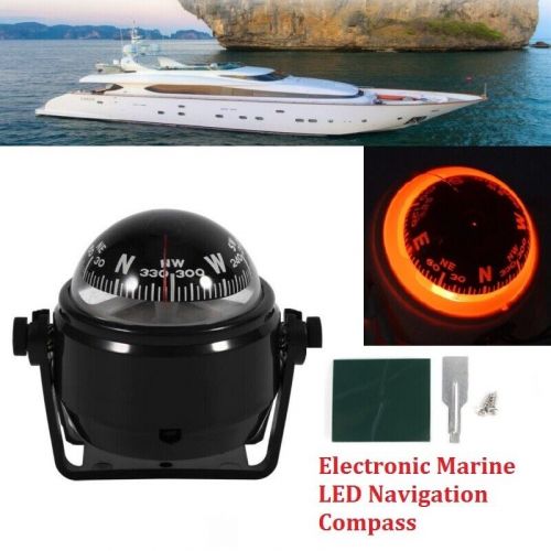 Black electronic marine led navigation compass for sail ship vehicle car boat