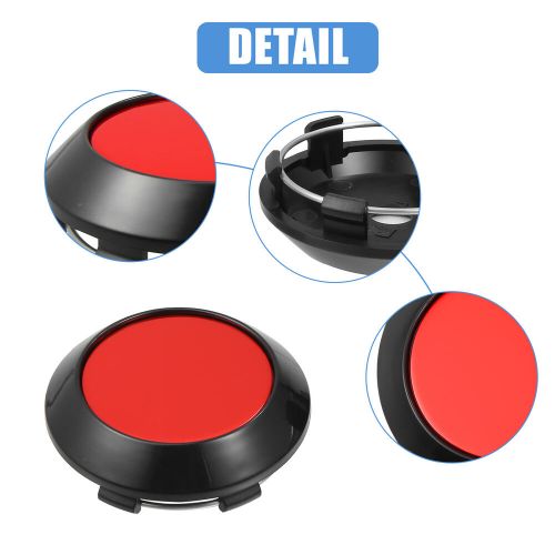 4pcs 70mm Dia 6 Clips Car Wheel Tyre Center Hub Caps Covers Black Gloss Red, US $25.49, image 3