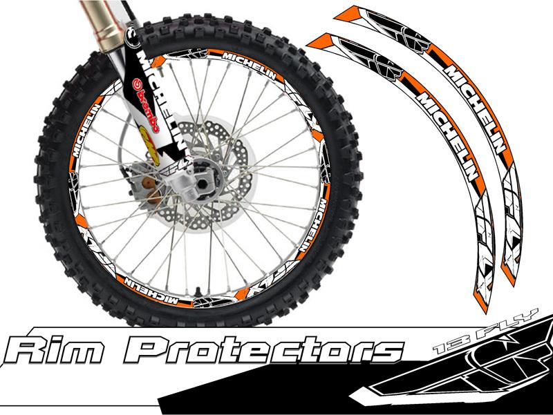 18 & 21 inch dirtbike rim protectors 21" wheel decals dirt bike tape graphics fo