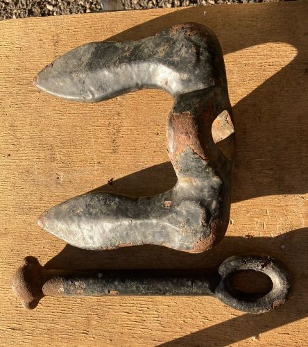 Vintage 10LB Boat Anchor Cast Iron 2 Flukes Unbranded, US $24.20, image 6