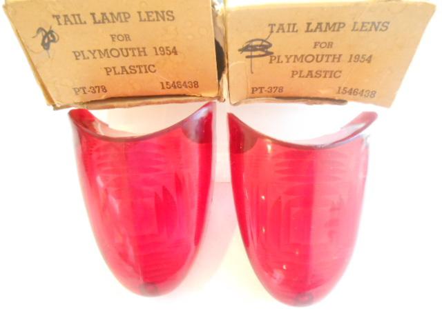 1954 plymouth tail light lamp lens pair nors