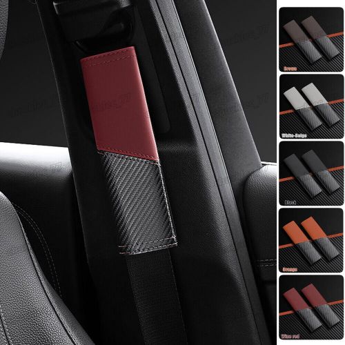 2pcs Carbon fiber Leather Car Safety Seat Belt Shoulder Pads Cover Accessories, US $14.40, image 11