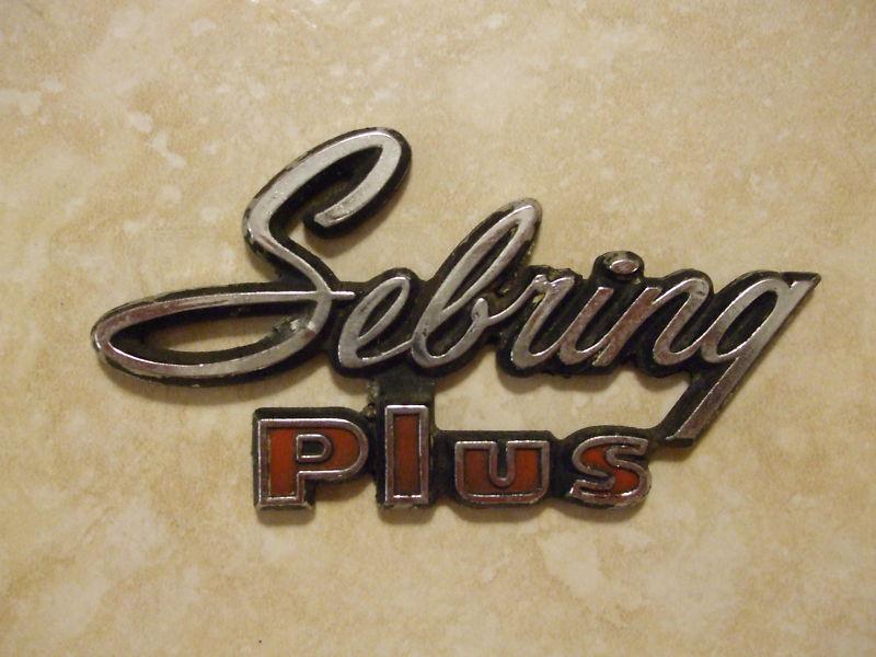 Sebring plus emblem chrysler dodge plymouth classic satellite muscle car