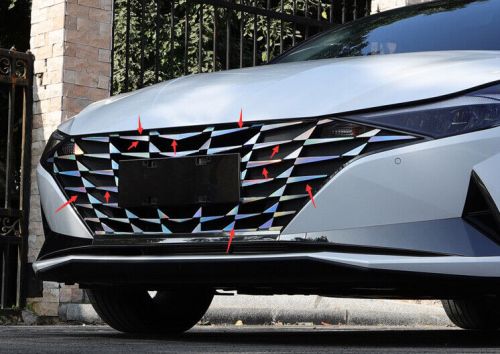 Sticker 7-color front bumper center hood grill mesh for hyundai elantra 2021-23