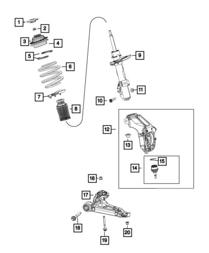 Genuine Mopar Front Suspension Strut Left 68381243AD, US $211.60, image 5