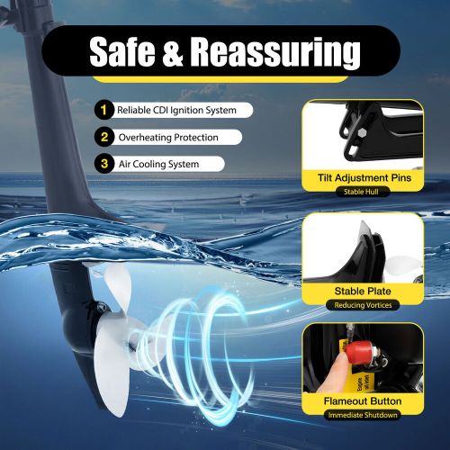 52cc 4HP 4 Stroke Outboard Motor CDI System Air Cooling Boat Gasoline Engine, US $328.05, image 17