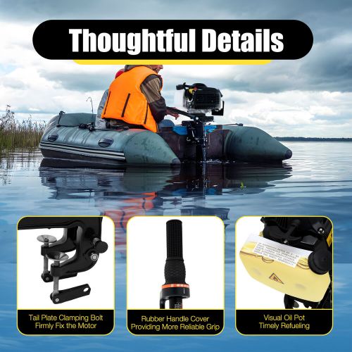 52cc 4HP 4 Stroke Outboard Motor CDI System Air Cooling Boat Gasoline Engine, US $328.05, image 18