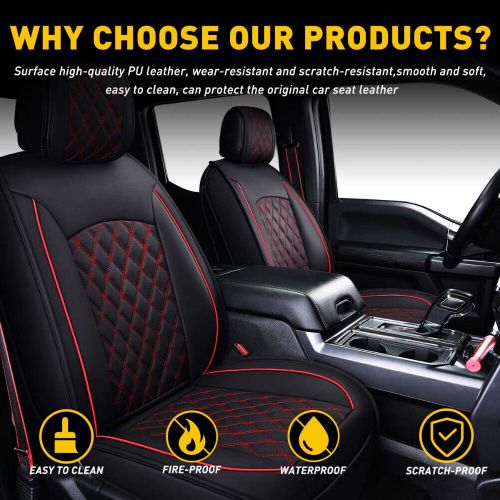 PU Leather Pickup Car Seat Cover For 2009-2021 Ford F-150 Crew Cab Front EXC, US $129.99, image 11