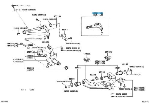 TOYOTA HIACE KLH18 LXH18 Genuine Front Suspension Arm Upper RH 48066-29105 OEM, US $331.54, image 2