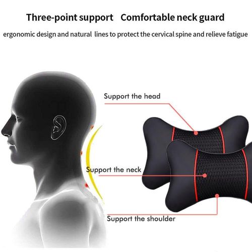 Soft PU Leather Car Neck Support Pillows Set of 2 Wearable Cushions for, US $17.85, image 3