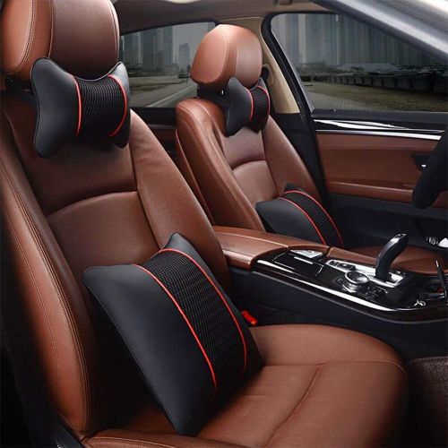 Soft PU Leather Car Neck Support Pillows Set of 2 Wearable Cushions for, US $17.85, image 6