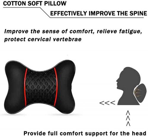 Soft PU Leather Car Neck Support Pillows Set of 2 Wearable Cushions for, US $17.85, image 8