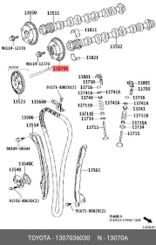 Toyota Genuine New SCION TC GEAR ASSY, CAMSHAFT TIMING EXHAUST, US $283.64, image 4