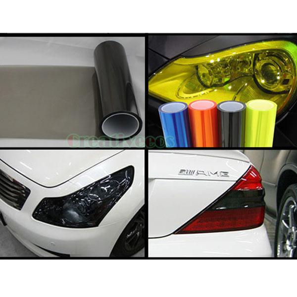 Light black fog light/headlight/tail light overlays smoke tint vinyl film cover