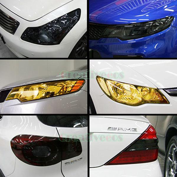 Light Black Fog light/Headlight/Tail Light Overlays Smoke Tint Vinyl Film Cover, US $8.89, image 4