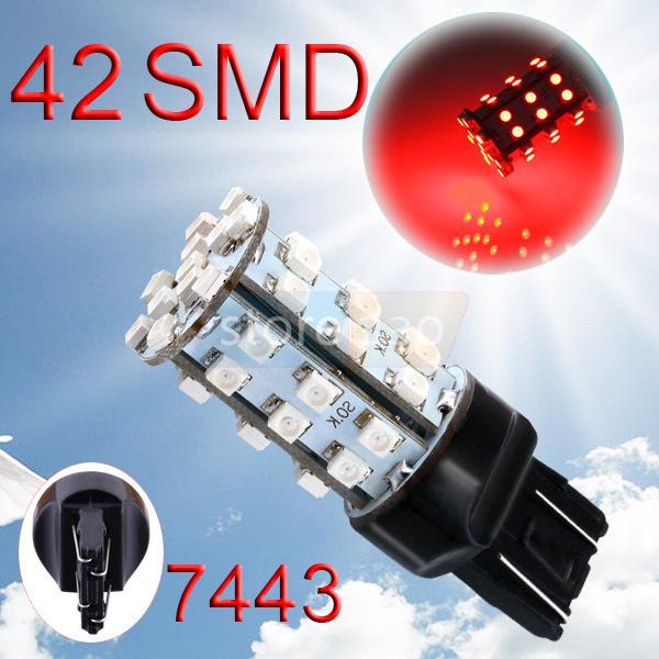 Purchase 7443 7440 T20 42 SMD Red Stop Tail Brake Signal LED Car Light
