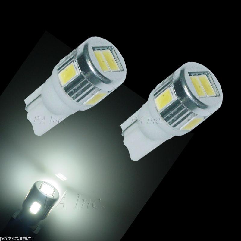2x 6-5630 white led turn light bulbs 168 2825 matching hid xenon white t10
