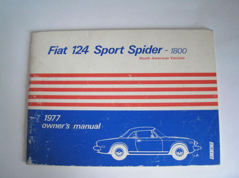 Fiat 124 sport spider - 1800, 1977 original owners manual