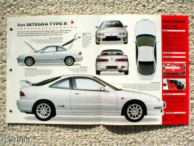 1997 / 1998 acura integra type r imp brochure