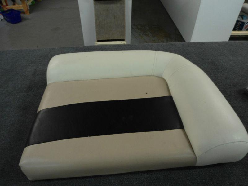 Pontoon engine cover right side black/white/beige furniture cushion #ks-50