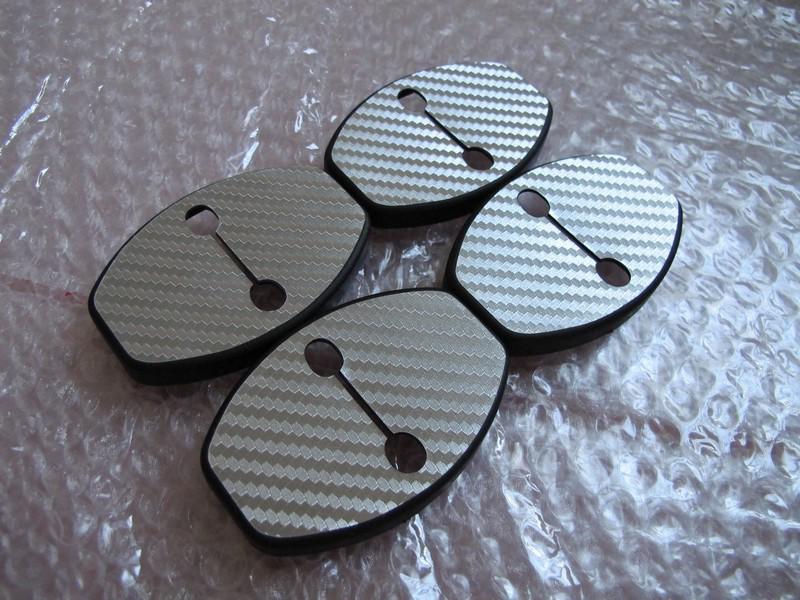 3d silver carbon fiber door striker lock protective cover for porsche cayenne s