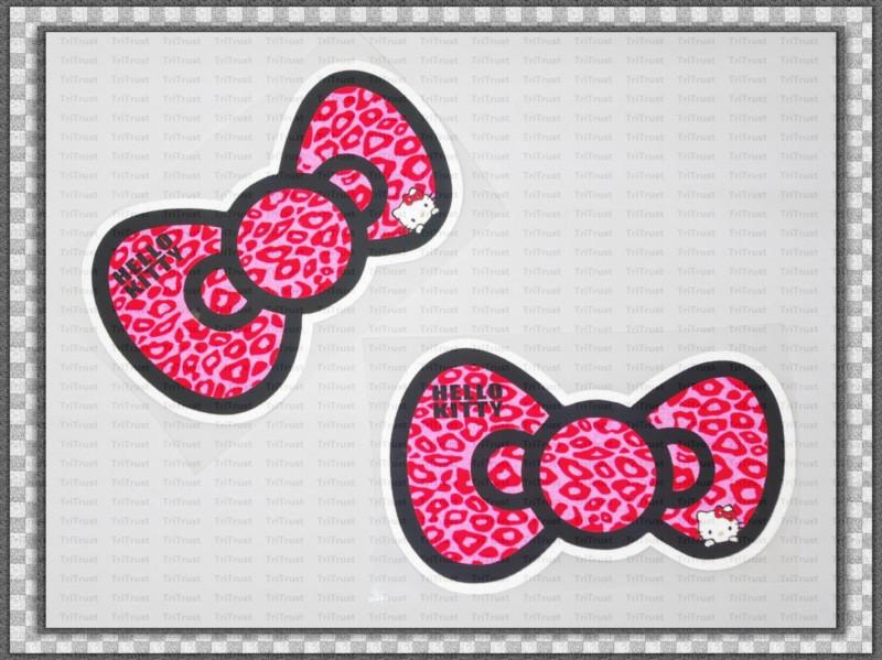 Purchase Hello Kitty Bow Logo Decal Sticker 2 Pieces Pink Leopard in