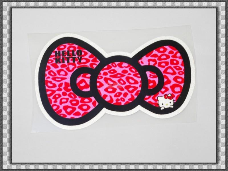 Hello Kitty Bow Logo Decal Sticker 2 Pieces Pink Leopard , US $5.99, image 2