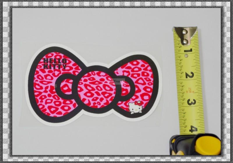 Hello Kitty Bow Logo Decal Sticker 2 Pieces Pink Leopard , US $5.99, image 4