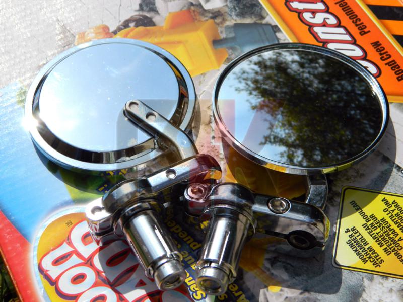 Purchase CHROME MOTORCYCLE BAR END MIRRORS FOR 7/8" HANDLEBAR CAFE RACER BOBBER CUSTOM in