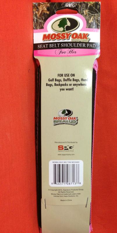 BRAND NEW MOSSY OAK Break-Up Pink Trim Seat Belt Shoulder Pad MCO4003 FOR HER, US $15.99, image 2