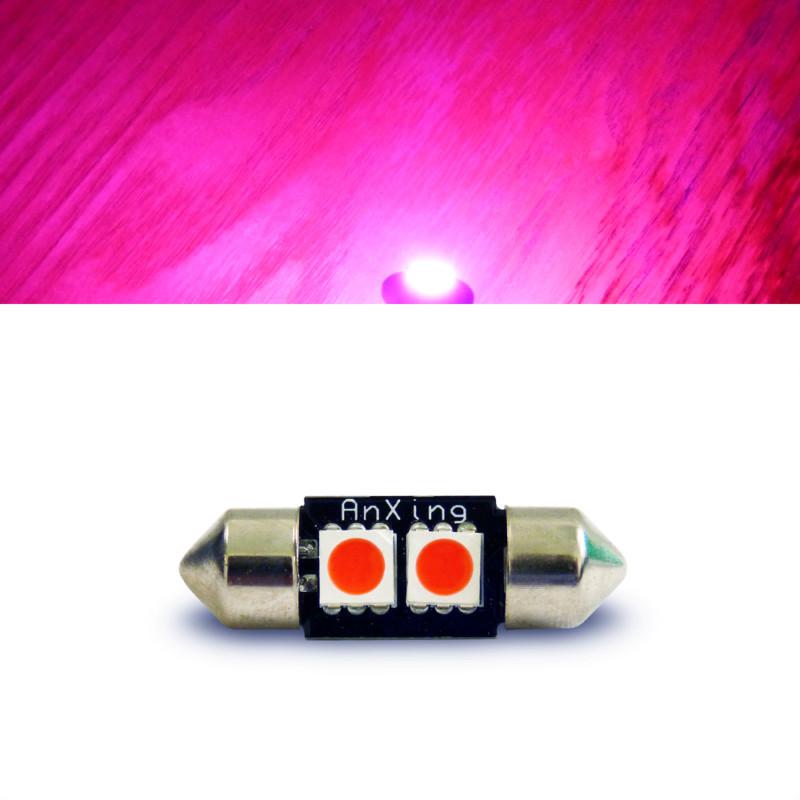 Pink 5050 1210 led 12v 31mm car light xenon bulb lamp 2 smd 3021, 3022 de3022