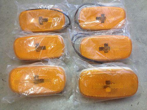 Lot of 6 amber trailer lights 4x6 rv camper