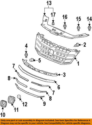 Honda oem 71125tp6a01 grille-lower molding