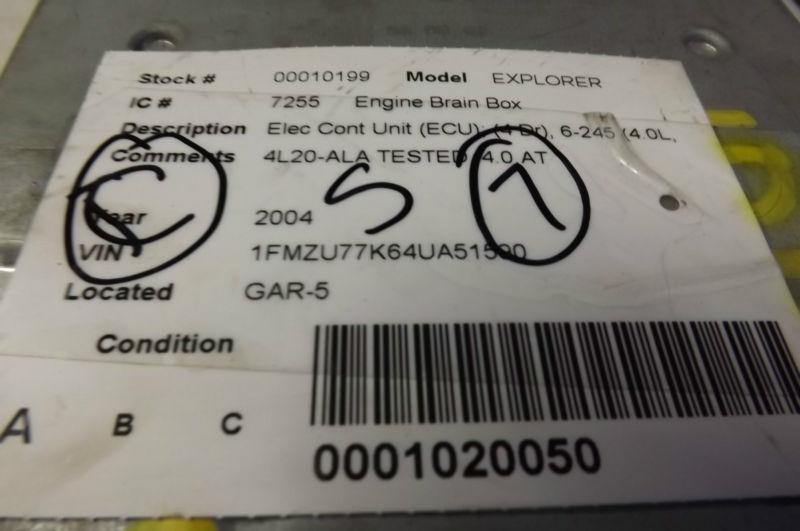 2004 Ford Explorer 4.0L ECU ECM Engine Computer 4L2A-12A650-ALB OEM c, US $71.96, image 5