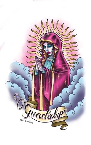 Guadelupe virgin mary sugar skull  sticker/decal by eric lovino