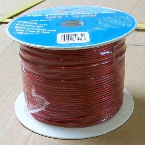 Automotive wire 500 feet of red 18 gauge copper primary wiring 12 volt txl awg