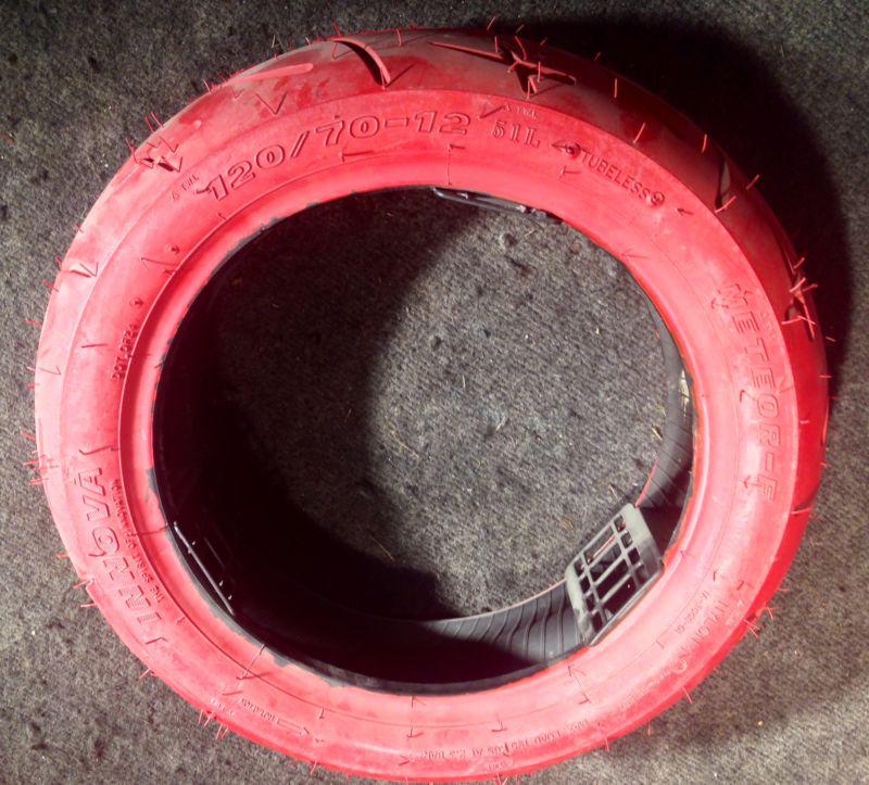 Honda grom msx125 120/70-12 red tire - grom / zuma 125 @ moped motion