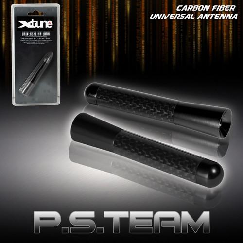 Light weight roof top carbon fiber aluminum 3" short black antenna w/adapter