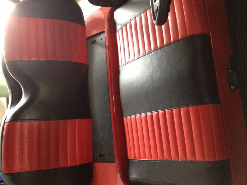 Red  / black golf cart club car precedent seat cover staple on 2 tone 