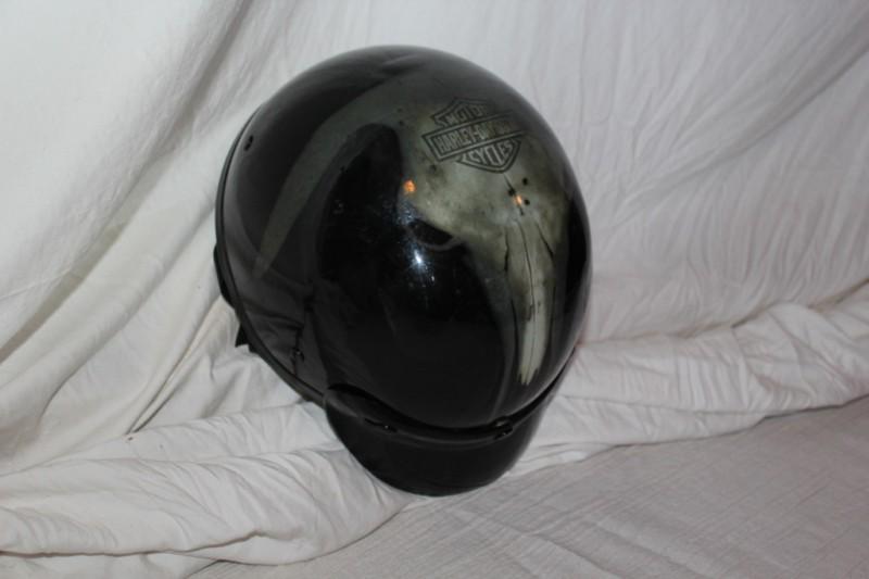 Harley-Davidson Men's Bull Skull Half Helmet, Gloss Black, Size L no bag, US $39.99, image 2