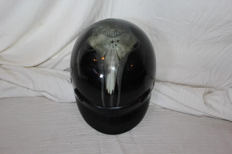 Harley-Davidson Men's Bull Skull Half Helmet, Gloss Black, Size L no bag, US $39.99, image 4