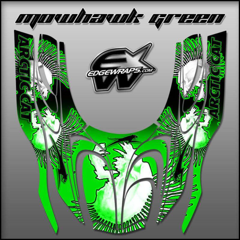 New arctic cat, zr 500 600 fits 01-05 snowmobile graphics - mowhawk green