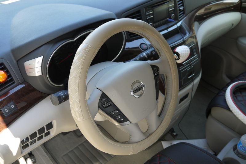 DODGE FORD CIRCLE COOL 57008 LEATHER WRAP STEERING WHEEL COVER BEIGE CAR TRUCK, US $19.99, image 2